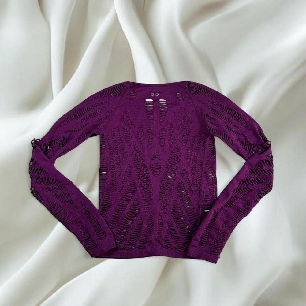 Alo Yoga wanderer vibrant purple cutout long sleeve y2k vintage athletic workout